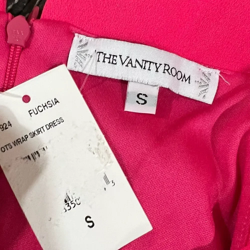 New! The Vanity Room Off the Shoulder Bodycon Barbiecore Pink Midi Dress Sz S